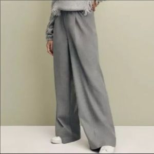 Ann Taylor Wide Leg Pull On Pants - Gray Size Large
